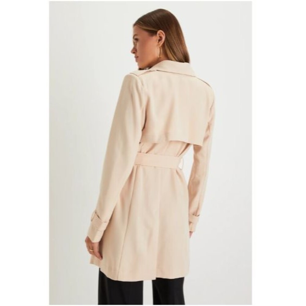 Winnipeg Beige Trench Coat for Women Classic Lightweight Long Belted Jacket - Picture 2 of 4